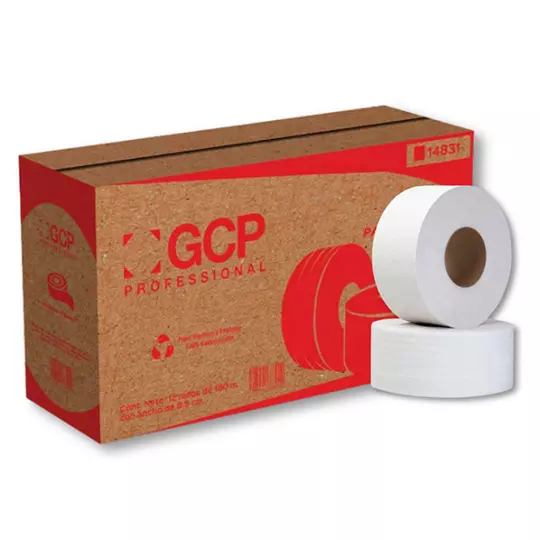Papel higienico blanco GCP Paper, caja con 12 bobinas de 180m modelo 14831