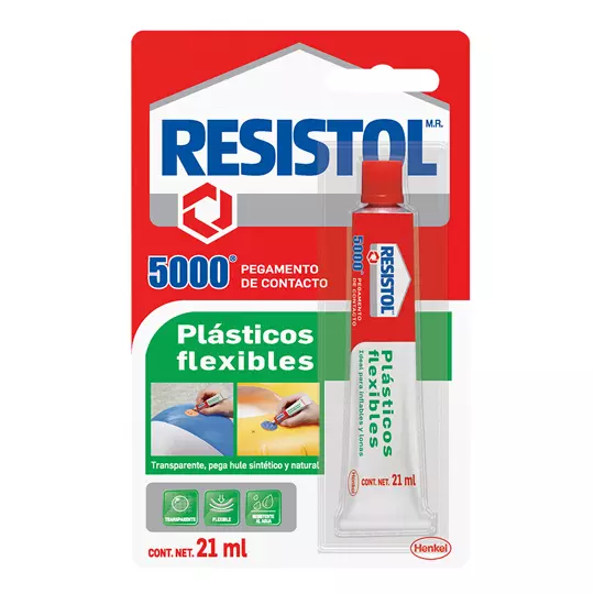 Pegamento de contacto Resistol 5000 Plásticos Flexibles tubo de 21 ml
