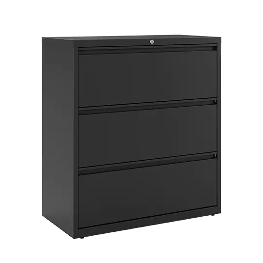 Archivero metálico horizontal HIRSH 14986 3 gavetas color negro