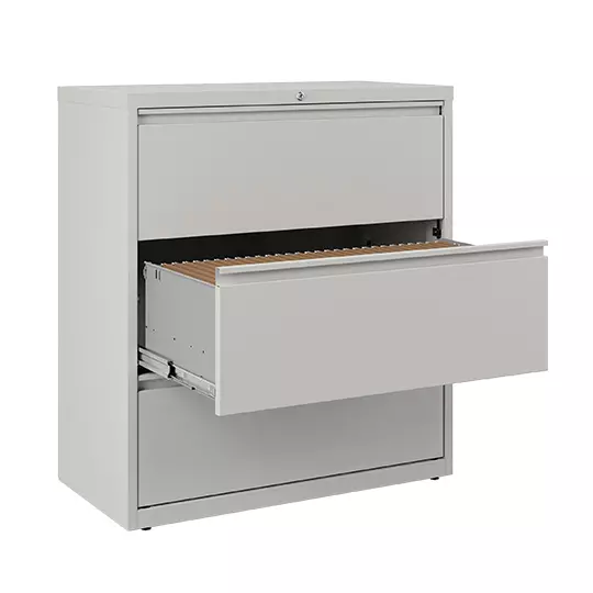 Archivero metálico horizontal HIRSH 14987 3 gavetas color gris claro