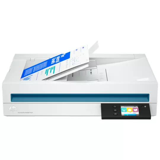 Escáner HP de cama plana y ADF, ScanJet Pro N4600 fnw1