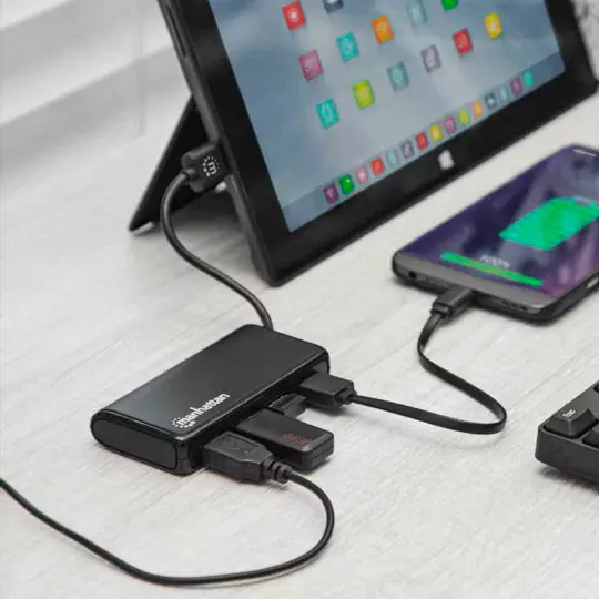 Hub Manhattan USB 3.2 gen 1 de 4 puertosUSB-a