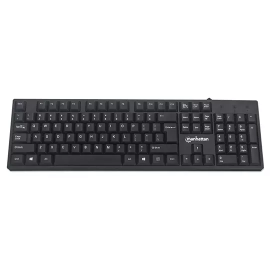 Teclado Manhattan Alámbrico USB Negro.