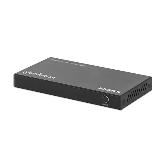 Switch HDMI 4K60Hz, 3 entradas compacto negro