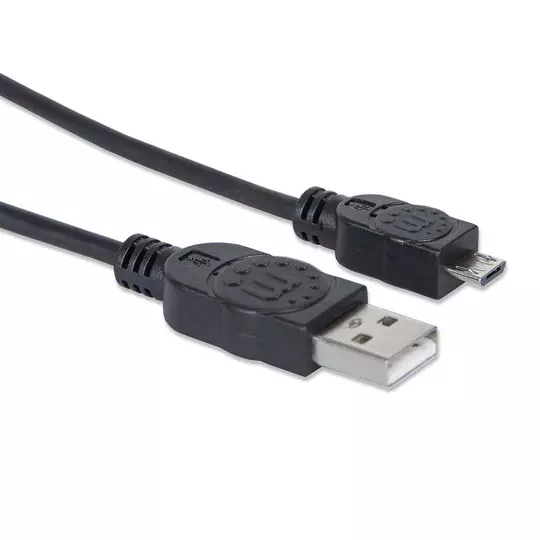 Cable Manhattan USB A-micro B V2.0 1m negro