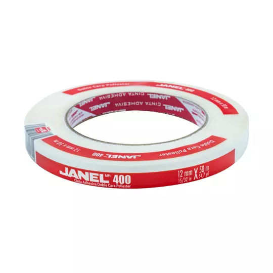 Cinta doble capa poliester línea 400 JANEL 12x50 1 pieza