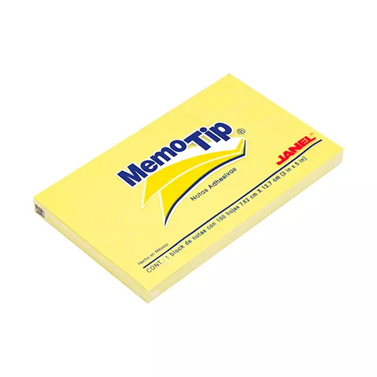 Notas Adhesivas Memo Tip amarillo 3x5 pulg  de 7.62cm x 12.7cm 1 block  con 100