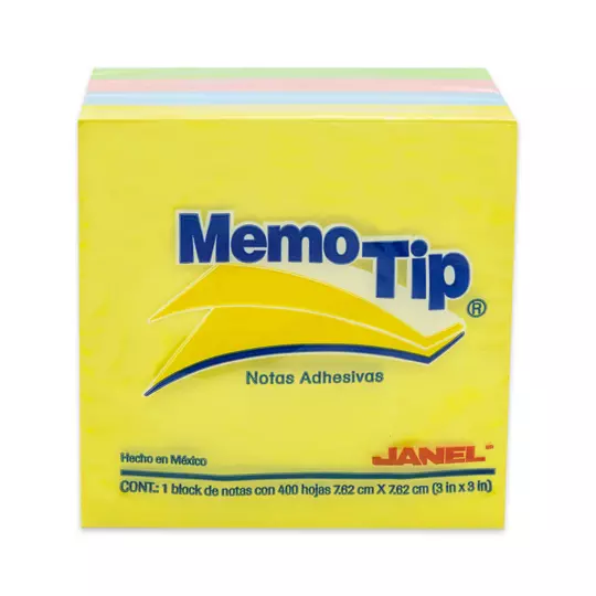 Notas Adhesivas Memo Tip pastel 3x3 pulg1 block con 400 hojas