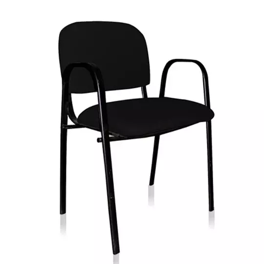 Silla fija MUNDO mod. ISO con descansabrazos respaldo y asiento en tela