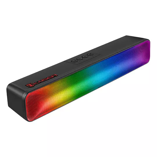 Bocina recargable KAISER 2x2" de 6 w luzmulticolor color negro