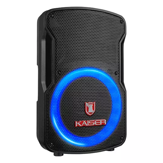 Bafle recargable KAISER con micrófono alámbrico 7,200  w con asa roja