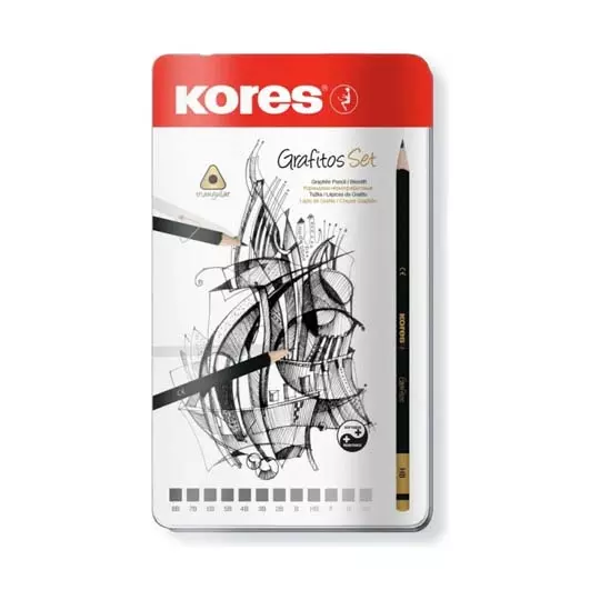 Set de Lapices graduados kores estuche con 12 pz.