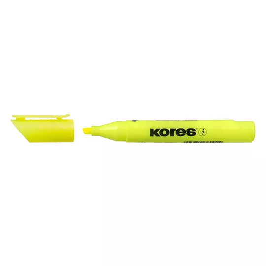 Resaltador High liner plus Kores, caja 12 pz amarillo.