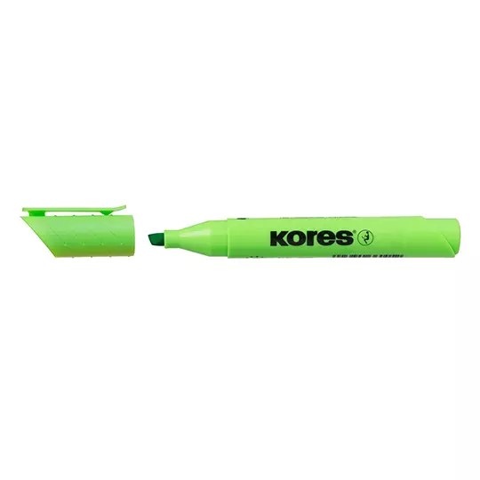 Resaltador High liner plus Kores, caja 12 pz verde.