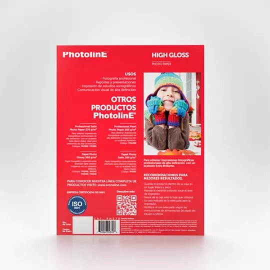LM-Papel fotografico Kronaline high glossy tamaño carta paquete con 25 hojas