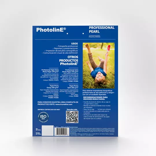 Papel fotografico Kronaline professional pearl tamaño carta paquete con 25 ho