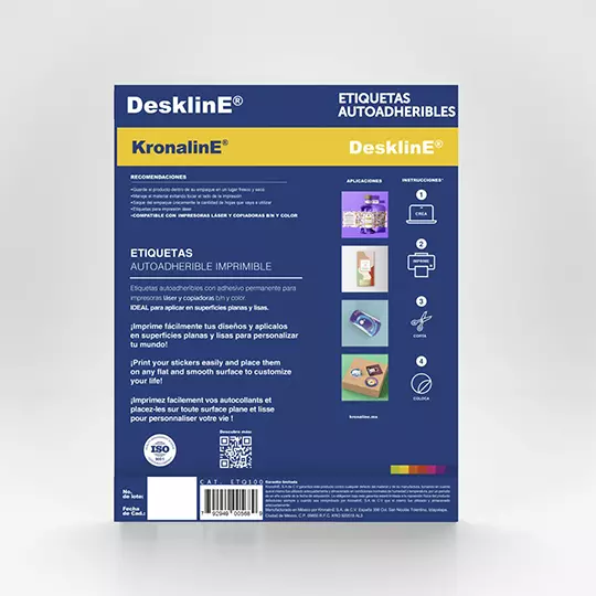 LM-Etiqueta laser Kronaline ETQ025 tamaño carta paquete con 100 hojas