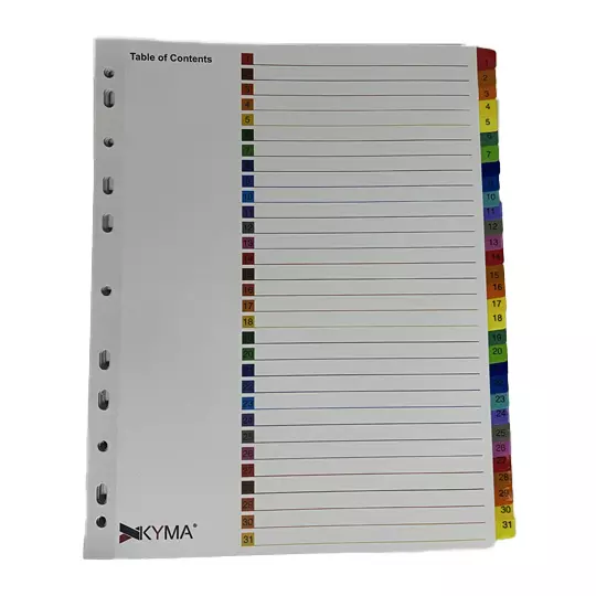 Separador de Papel KYMA con ceja de color con 31 Cejas.
