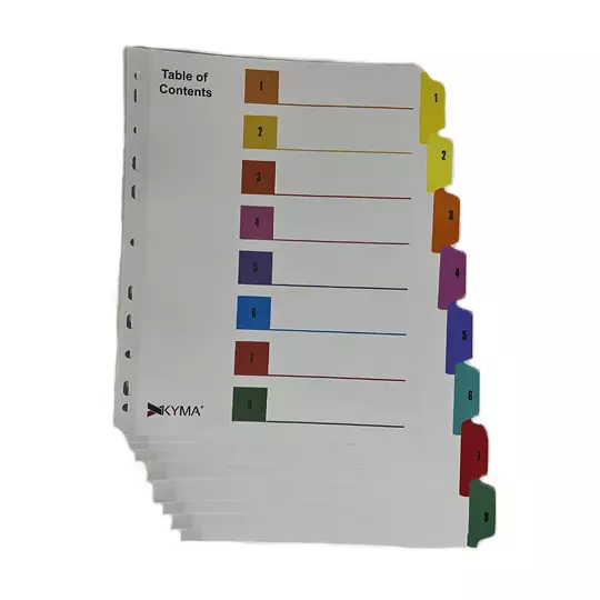 Separador de Papel KYMA con ceja de color con 8 Cejas.