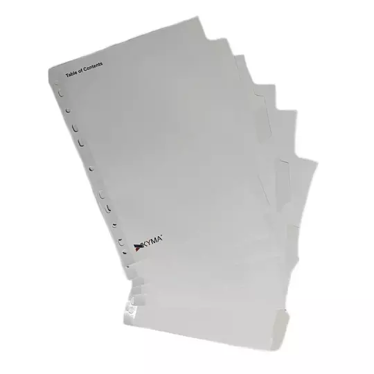 Separador de Papel KYMA con ceja Blanco con 5 Cejas.