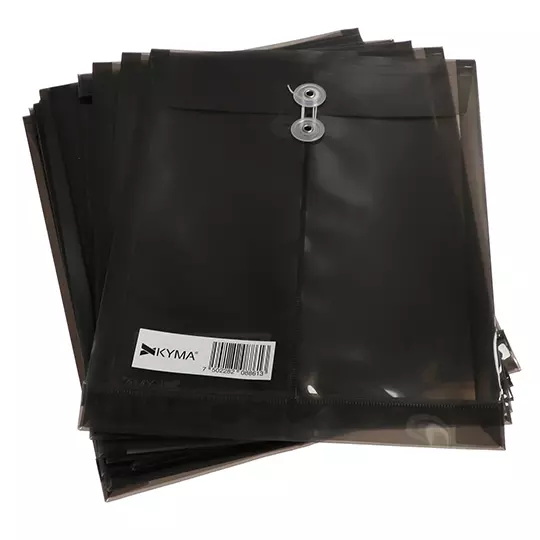 Sobre Plastico KYMA Humo Vertical con Hilo Carta Bolsa con 12 piezas