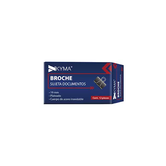 Sujeta documentos kyma binder 19mm c/12 pzs
