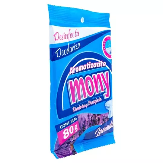 Pastilla aromatizante para inodoro Mony tipo media luna 80 gr.