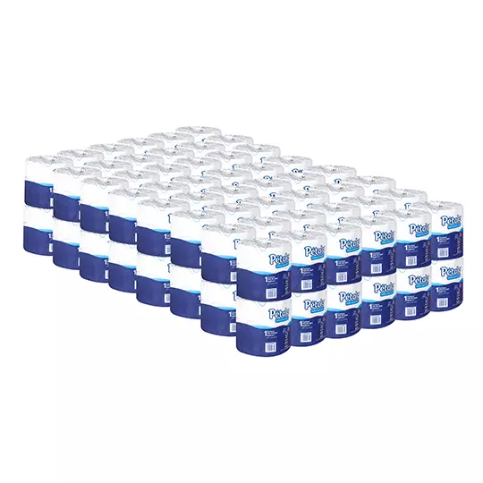 Papel Higiénico blanco Petalo, colchon c/ 96 rollos 260 hjs dobles