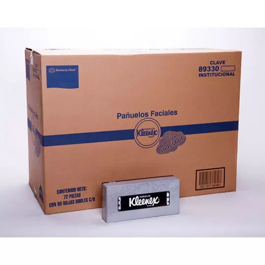 Pañuelo facial Kleenex caja con 90 hjs dobles,72 cajillas