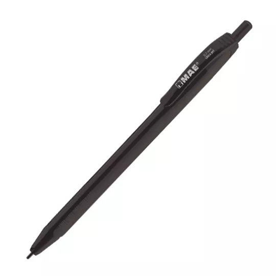Boligrafo retractil MAE negro punto fino0.7mm caja con 12 pz