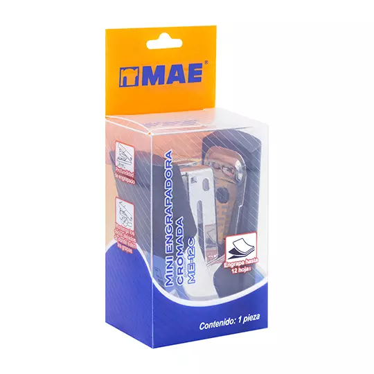 Mini engrapadora cromada mae.