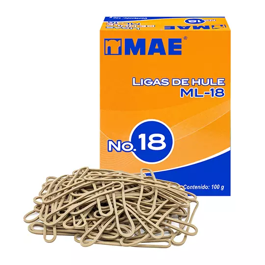 Liga de hule mae no. 18 caja con 100grs.