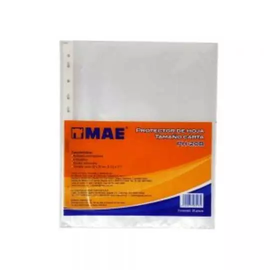 Protector de hojas tamaño carta bolsa con 20 piezas