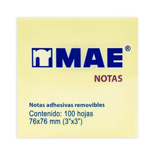 Notas Adhesivas MAE 3x3 pul block con 100 hojas