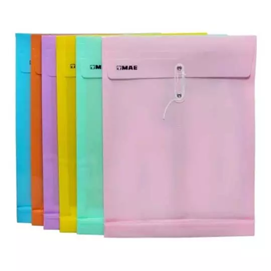 Sobre MAE Oficio vertical de polipropileno colores pastel 12 pz
