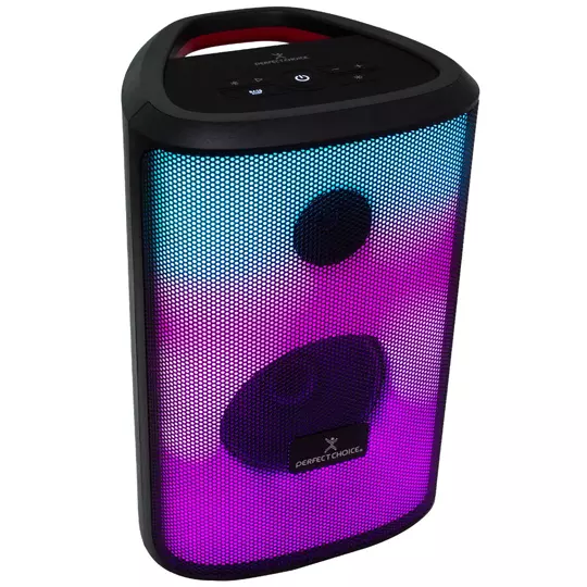 BOCINA PERFECT CHOICE PORTÁTIL RGB.