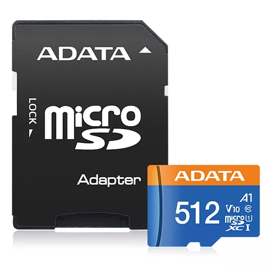 MEMORIA FLASH ADATA PREMIER, 512GB MICROSDXC UHS-I CLASE 10, CON ADAPTADOR