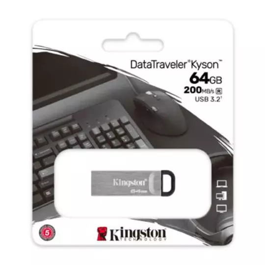 Memoria Flash Kingston 64GB Gen 3.2 Gen 1 Metalica