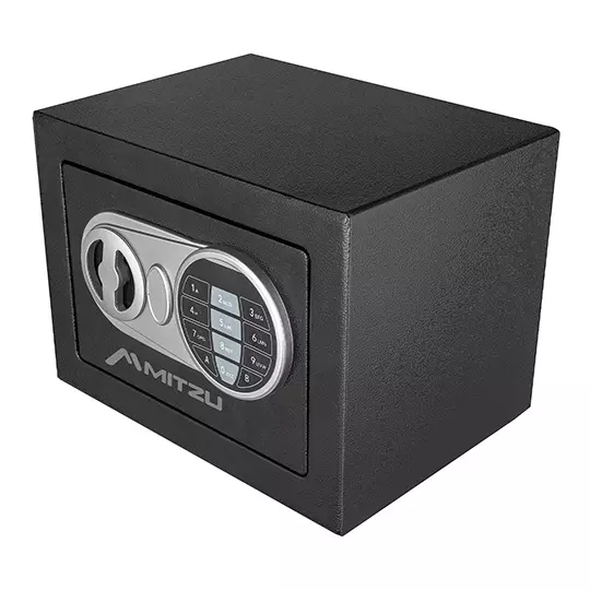 Caja fuerte MITZU con sistema electrónico 17x23x17cm con llave de emergencia