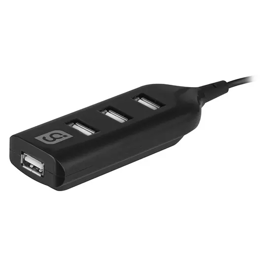 Mini hub GREENLEAF 4 puertos USB color negro