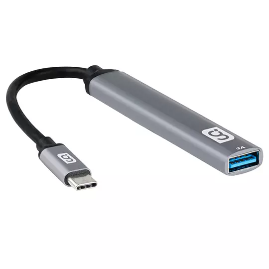 Hub entrada C GREENLEAF 4 puertos USB 3.0 plateado