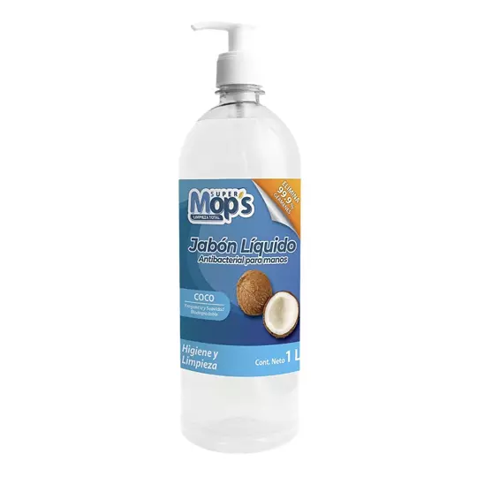 Jabon para manos antibacterial Super mops aroma coco 1 Lt. 2