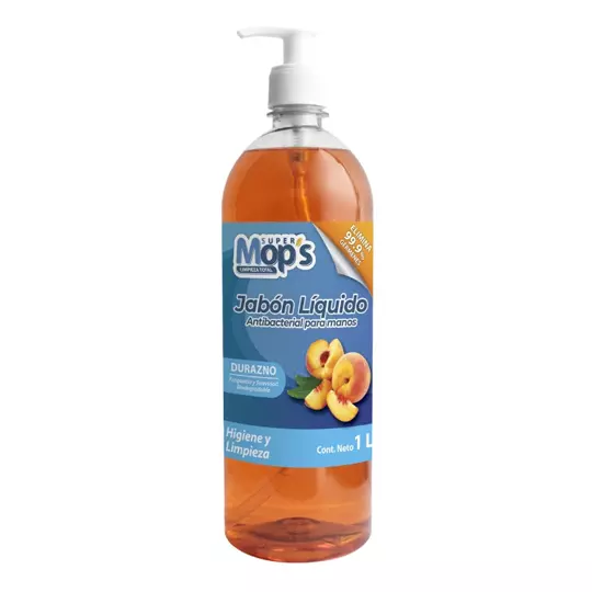 Jabon para manos antibacterial Super mops aroma durazno 1 Lt. 2