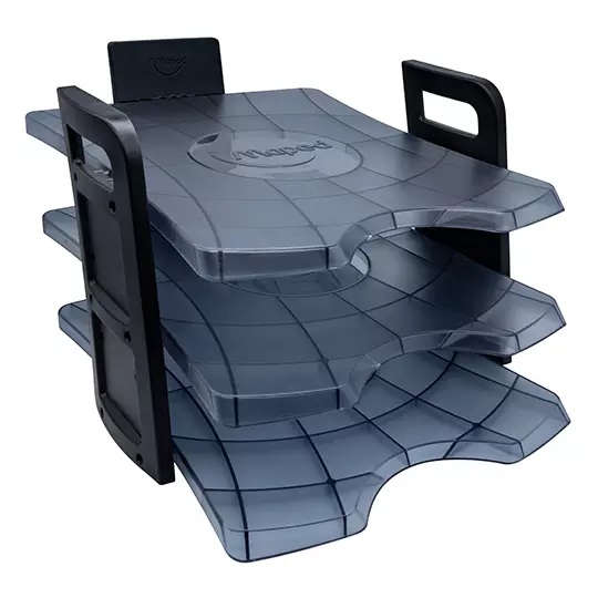 Charola essentials desk gris humo Maped de tres niveles