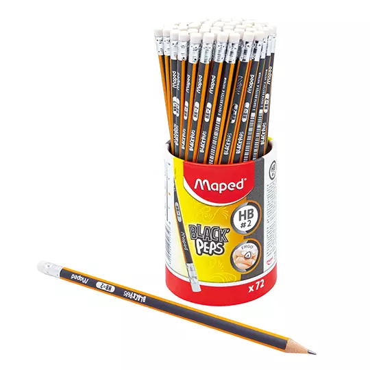 Lápiz de grafito black peps Maped con 72 piezas  Lápiz HB no. 2 forma triangular