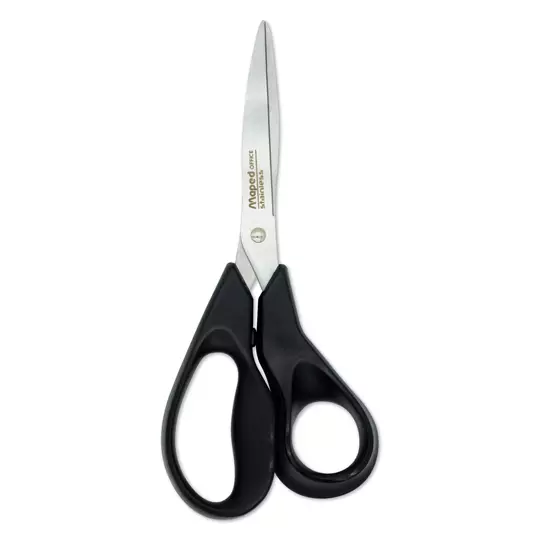 Tijera advanced green Maped de 18 cm  color negro, asimétricas
