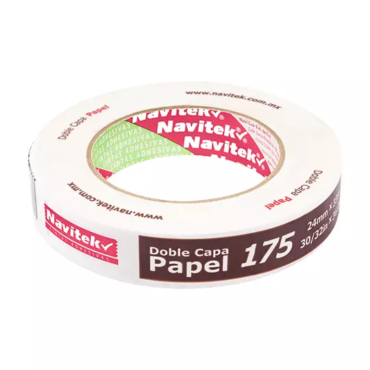Cinta doble capa papel uso 175 Navitek 24 mm x 33 m