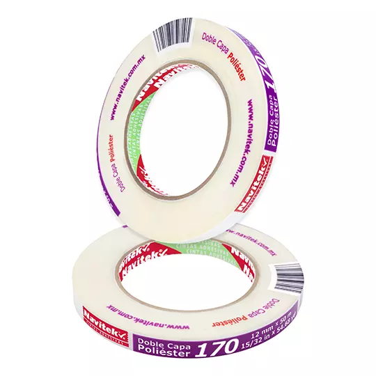 Cinta doble capa poliéster uso 170 Navitek 12 mm x 50 m