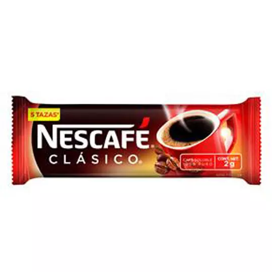 Café soluble Nescafé clásico en stick 50 pzas