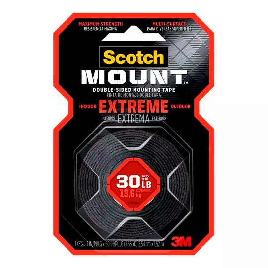 Cinta montaje extrema 25.4mm x 1.52mt uso interno y externo